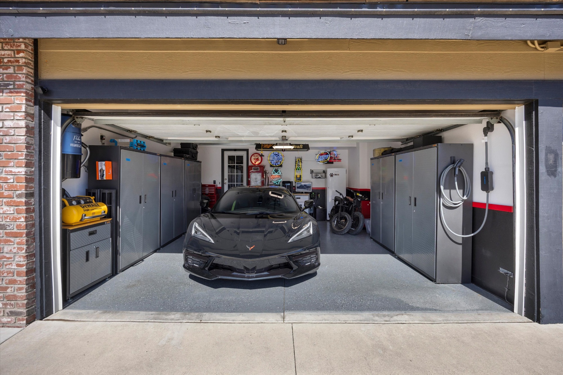 Finished garage and storage